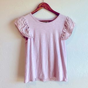Anthropologie Pepin Ruffled Eyelet Top